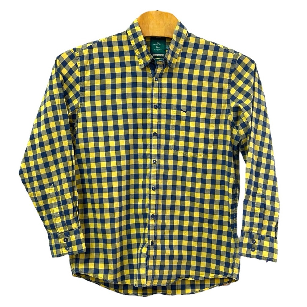 Arturo Calle Men's Slim Fit‎ Long Sleeve Button Down Checkered Shirt  Sz XL